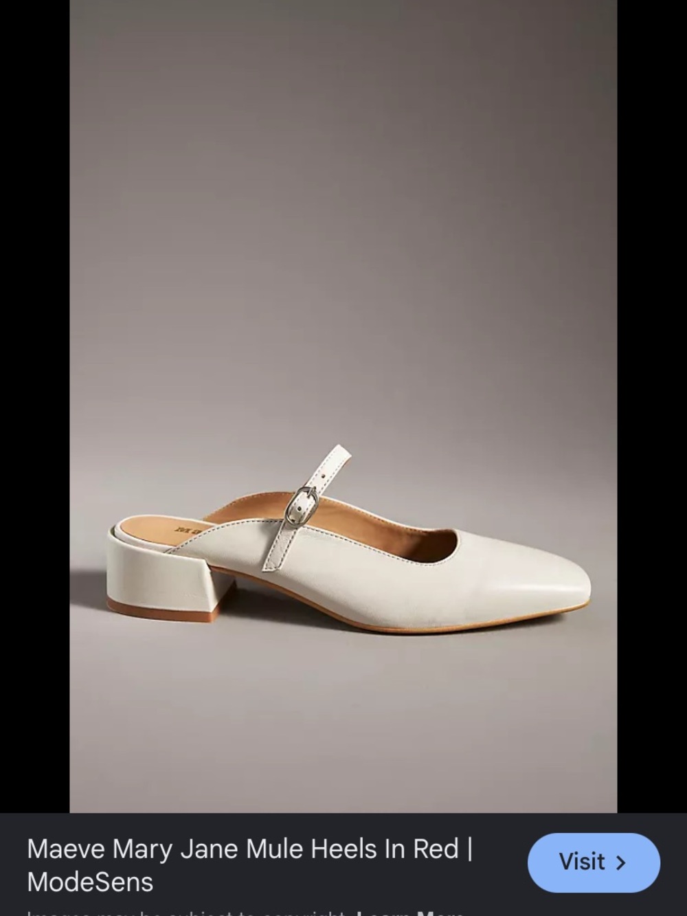 Maeve Mary Jane Mule Heels in Off-White
